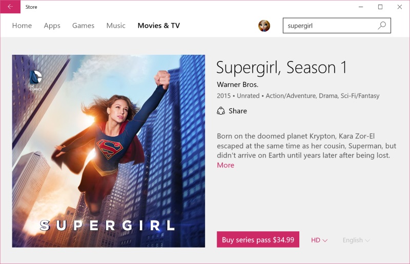 Supergirl Season 1 on Microsoft Store
